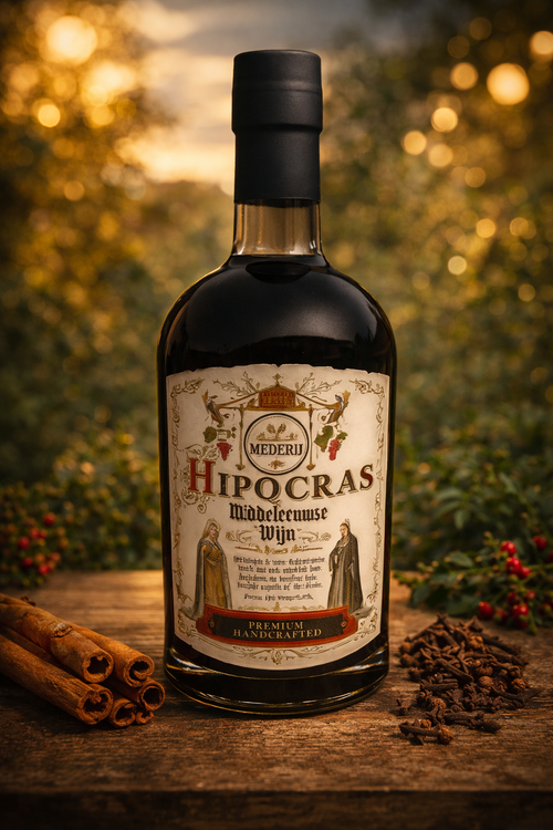 Fles Hipocras van Hapbee Mead, 500 ml kruidige honingdrank met kaneel en gember