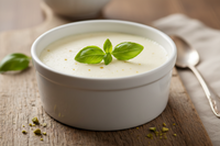 Panna cotta met basilicum
